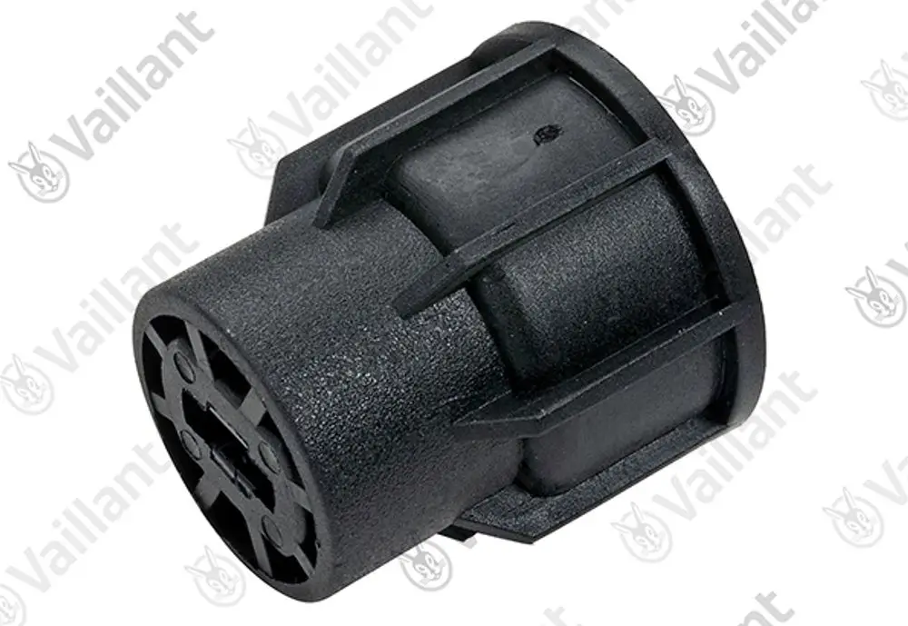 Vaillant Adapter, schwarz, mit runder Steckverbindung und mehreren Kontakten. Geeignet für Heizungs- oder Regelungsanwendungen.